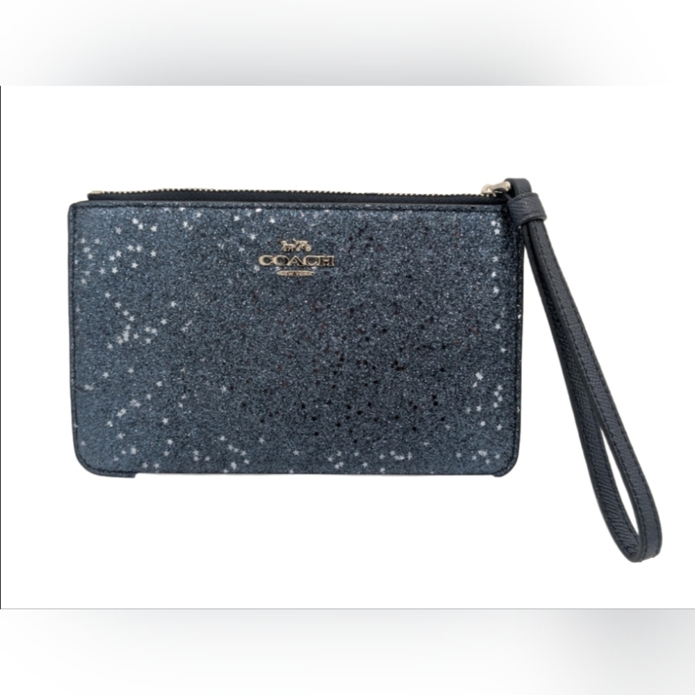 Coach Glitter Star Wristlet Navy Blue